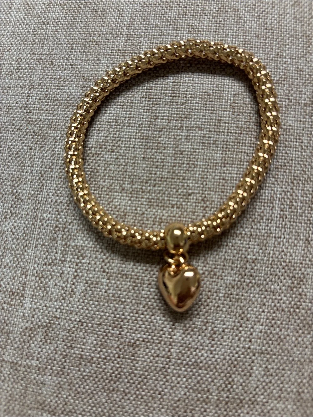 Gold & Rose Gold Heart Charm Stretch Bracelets - Women Jewelry
